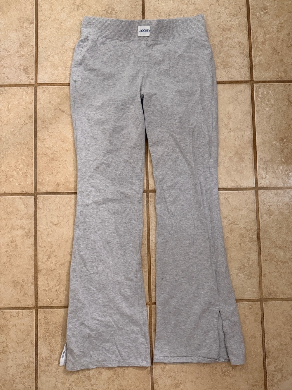 EUC Jockey Gray Foldover Waist Flare Yoga Pants